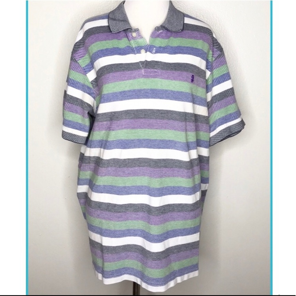 IZOD Men’s Polo Shirt Horizontal Striped XL